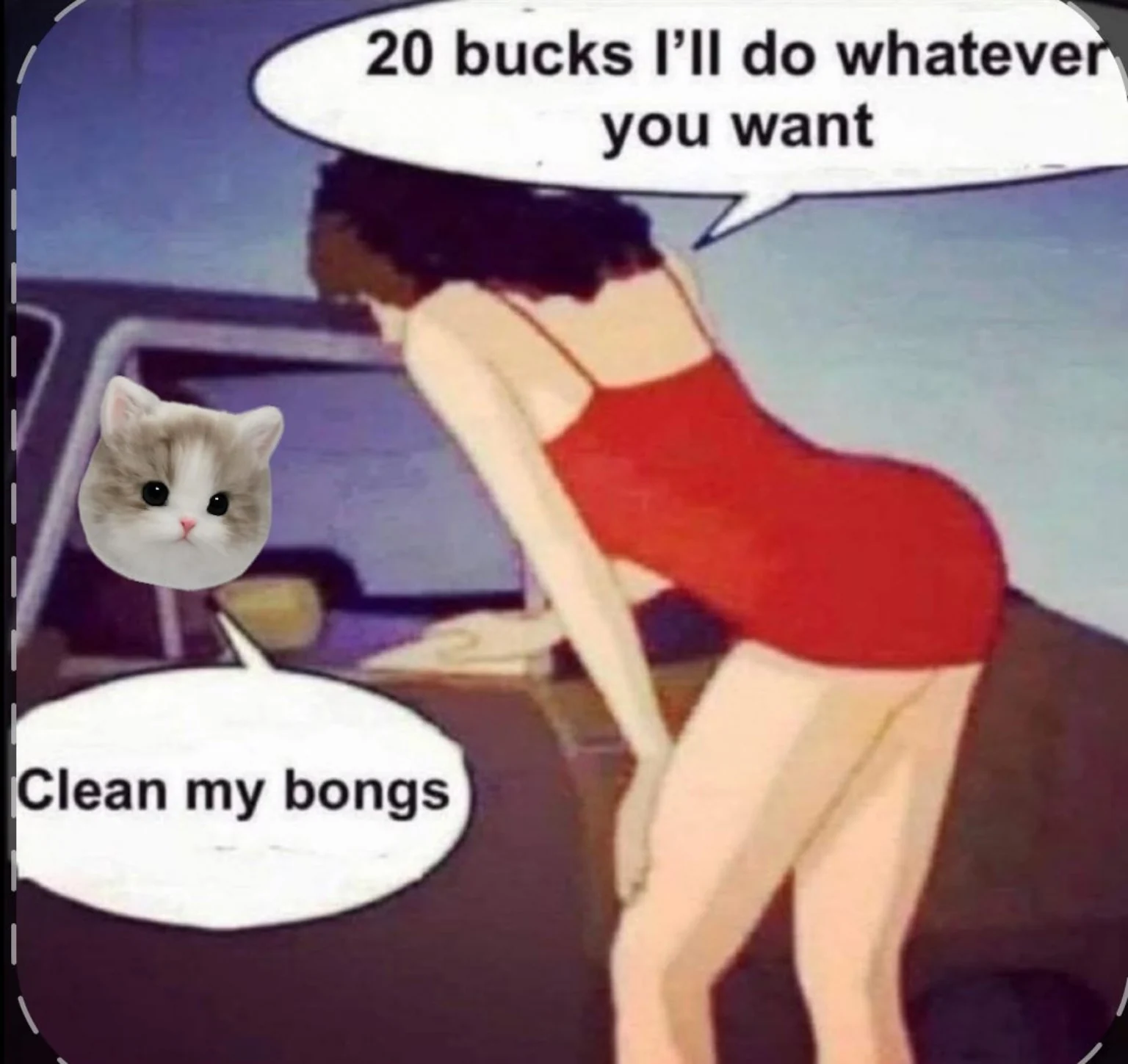 Miu requests bong cleaning from an unlikely employee